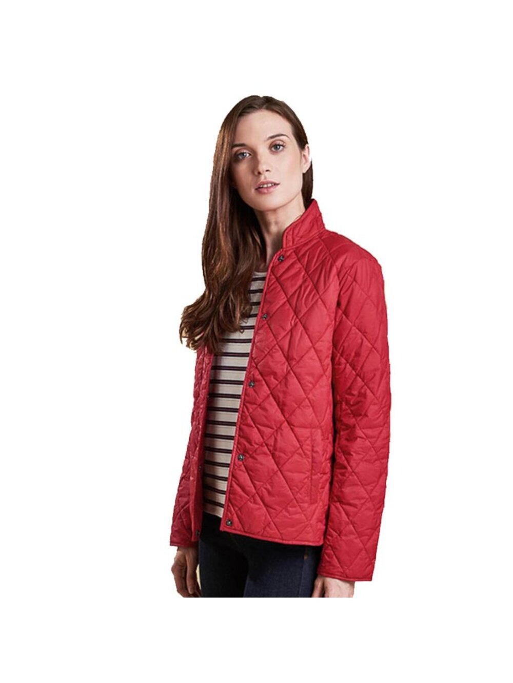 Barbour Rae Loch Quilted Jacket in Red 10